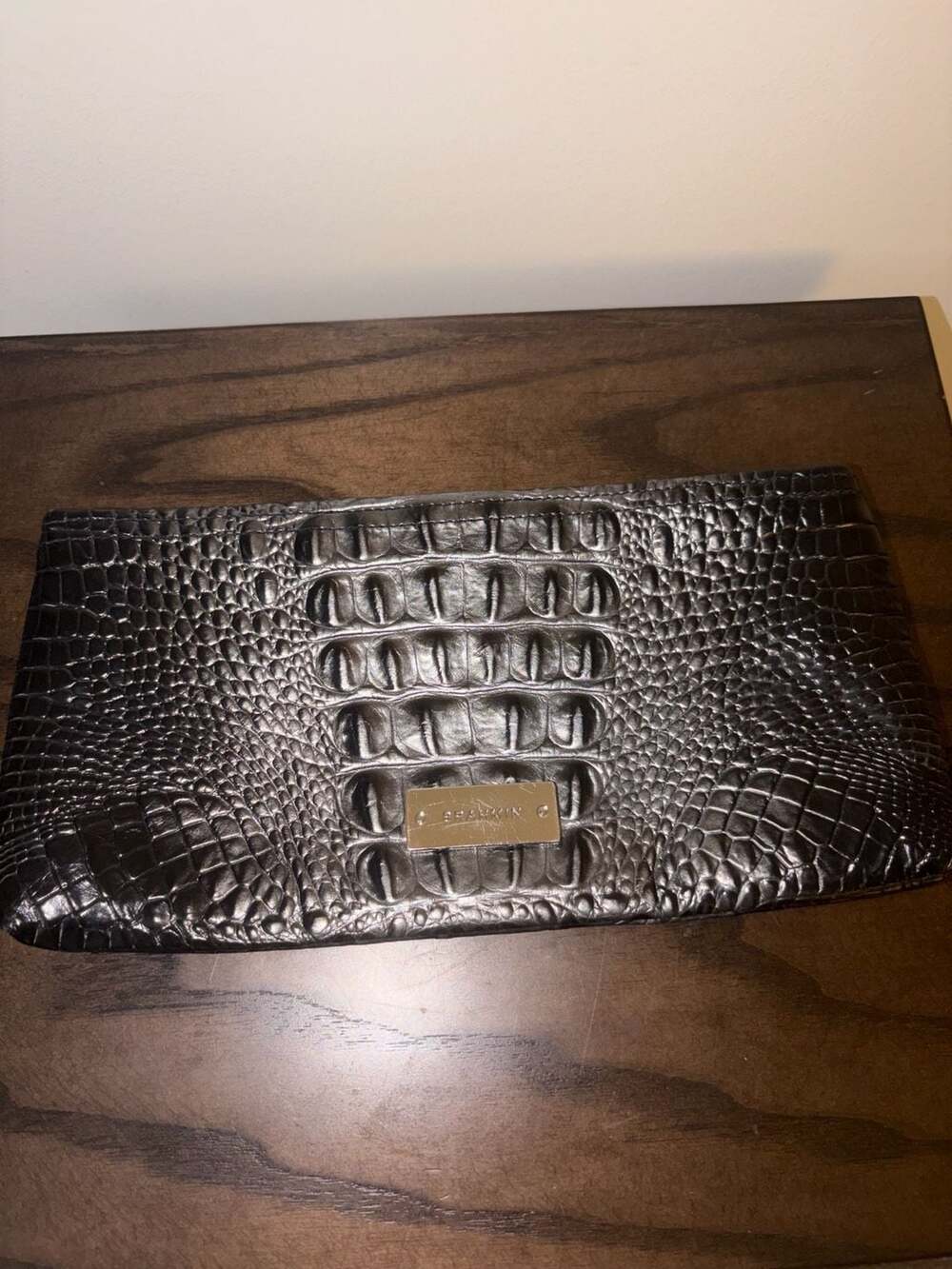 Brahmin Fossilized Veronica Wallet Black Croc